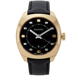 Gucci GG2570 Black Dial Black Leather Strap Watch For Men - YA142310 Buy Now By Gucci