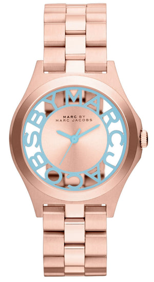 Marc Jacobs Henry Rose Gold Dial Rose Gold Steel Strap Watch for Women - MBM3296 Buy Now By Marc Jacobs