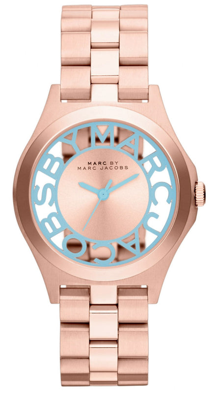 Marc Jacobs Henry Rose Gold Dial Rose Gold Steel Strap Watch for Women - MBM3296 Buy Now By Marc Jacobs