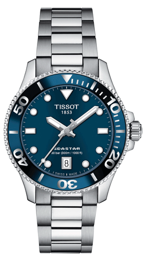 Tissot Seastar 1000 Lady Blue Dial Silver Steel Strap Watch For Women - T120.210.11.041.00 Buy Now By Tissot