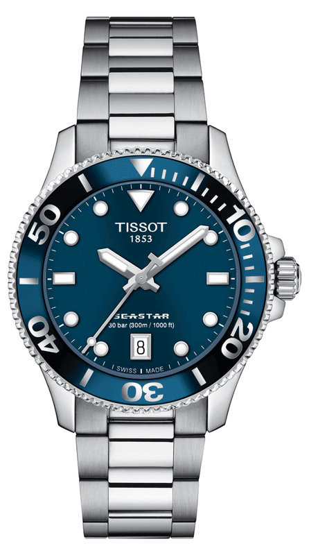 Tissot Seastar 1000 Lady Blue Dial Silver Steel Strap Watch For Women - T120.210.11.041.00 Buy Now By Tissot