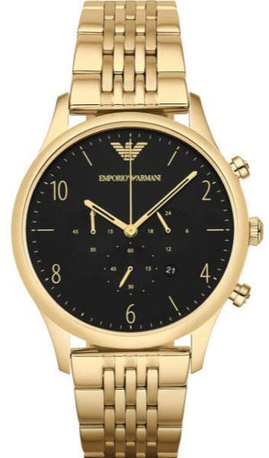 Emporio Armani Classic Chronograph Black Dial Gold Steel Strap Watch For Men - AR1893 Buy Now By Emporio Armani