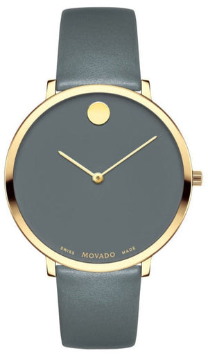Movado 70th Anniversary Special Edition Grey Dial Grey Leather Strap Watch For Women - 0607140 Buy Now By Movado