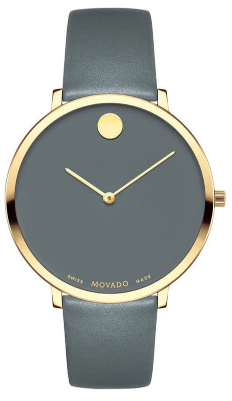 Movado 70th Anniversary Special Edition Grey Dial Grey Leather Strap Watch For Women - 0607140 Buy Now By Movado