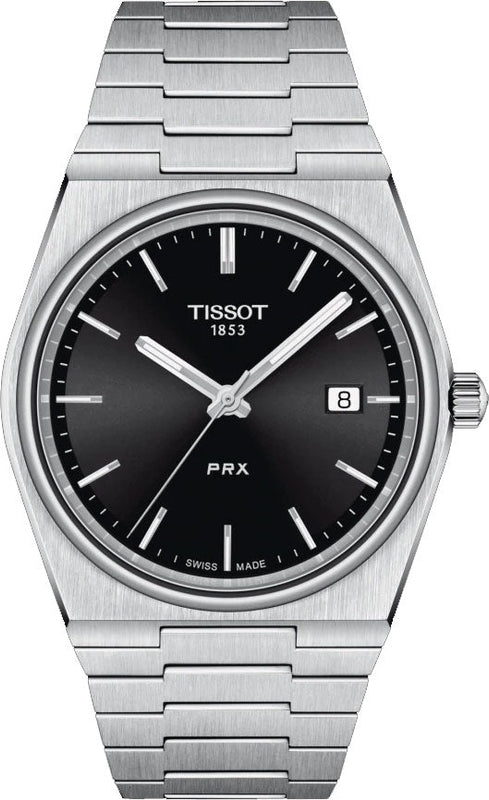 Tissot PRX Quartz Black Dial Silver Steel Strap Watch For Men - T137.410.11.051.00 Buy Now By Tissot