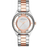 Marc Jacobs Tether Transparent White Dial Two Tone Steel Strap Watch for Women - MBM3436 Buy Now By Marc Jacobs