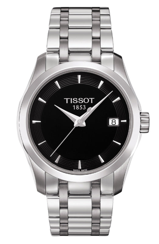 Tissot T Trend Couturier Lady Black Dial Silver Steel Strap Watch For Women - T035.210.11.051.00 Buy Now By Tissot