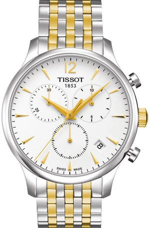 Tissot T Classic Tradition Chronograph White Dial Two Tone Steel Strap Watch For Men - T063.617.22.037.00 Buy Now By Tissot