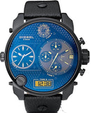 Diesel Big Daddy Blue Dial Black Leather Strap Watch For Men - DZ7127 Buy Now By Diesel