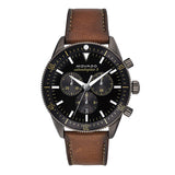 Movado Heritage Series 29mm Calendoplan Chronograph Black Dial Brown Leather Strap Watch For Men - 3650060 Buy Now By Movado