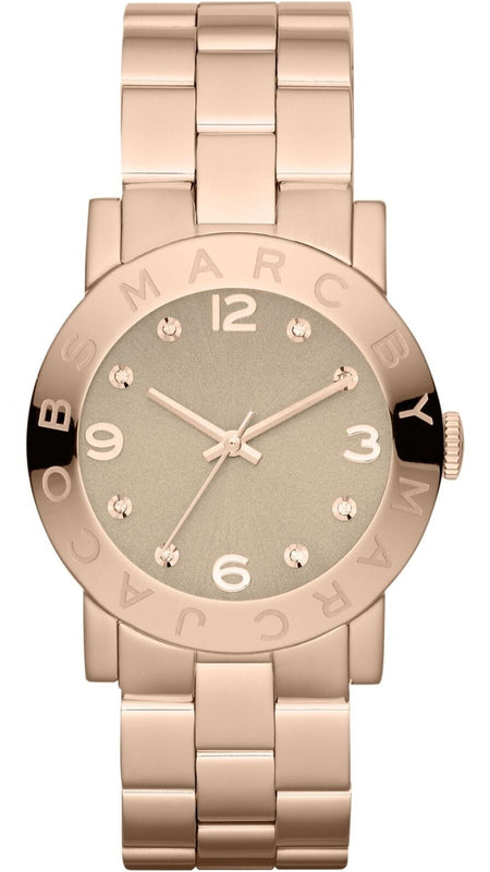 Marc Jacobs Amy Glitz Brown Dial Rose Gold Steel Strap Watch for Women - MBM3221 Buy Now By Marc Jacobs
