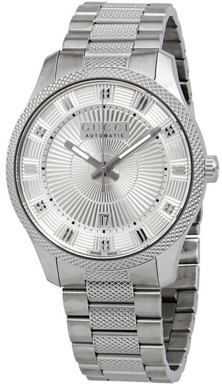 Gucci G Timeless Eryx Silver Dial Silver Steel Strap Watch For Men - YA126339/40 Buy Now By Gucci