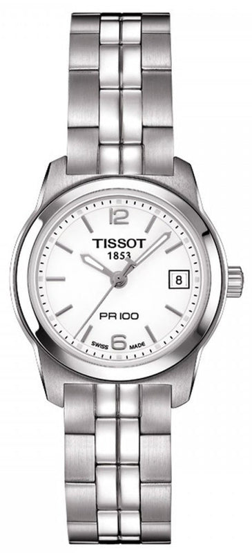 Tissot T Classic PR100 Watch Ladies White Dial Stainless Steel For Women - T049.210.11.017.00 Buy Now By Tissot