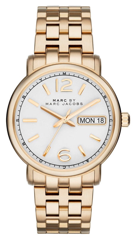 Marc Jacobs Fergus White Dial Gold Steel Strap Watch for Women - MBM8647 Buy Now By Marc Jacobs