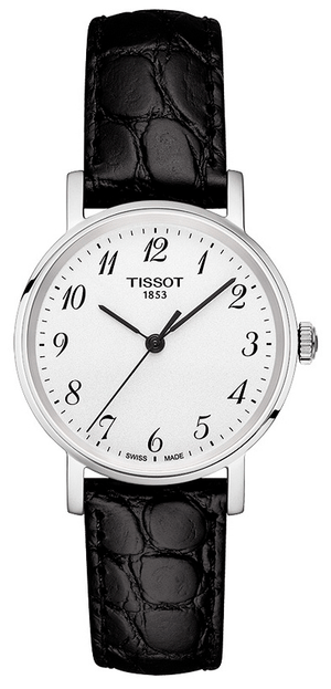 Tissot Everytime Small White Dial Black Leather Strap Watch For Women - T109.210.16.032.00 Buy Now By Tissot