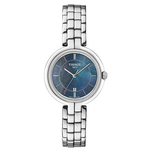 Tissot T Lady Flamingo Mother of Pearl Blue Dial Silver Steel Strap Watch For Women - T094.210.11.121.00 Buy Now By Tissot