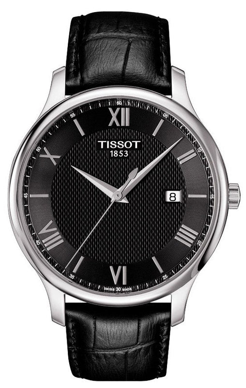 Tissot T Classic Tradition Quartz Black Dial Black Leather Strap Watch For Men - T063.610.16.058.00 Buy Now By Tissot