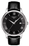 Tissot T Classic Tradition Quartz Black Dial Black Leather Strap Watch For Men - T063.610.16.058.00 Buy Now By Tissot