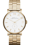 Marc Jacobs Baker White Dial Gold Steel Strap Watch for Women - MBM3243 Buy Now By Marc Jacobs