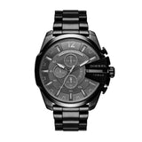 Diesel Mega Chief Chronograph Black Dial Black Steel Strap Watch For Men - DZ4355 Buy Now By Diesel