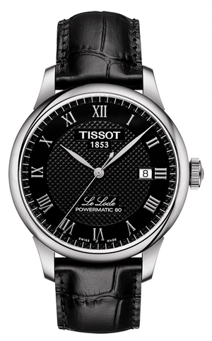 Tissot Le Locle Powermatic 80 Black Dial Black Leather Strap Watch For Men - T006.407.16.053.00 Buy Now By Tissot