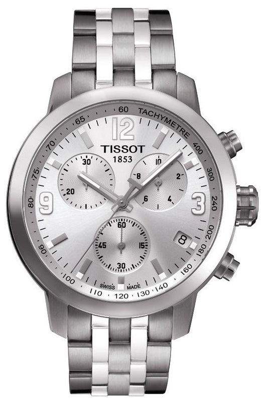 Tissot PRC 200 Chronograph Quartz Silver Dial Silver Steel Strap Watch For Men - T055.417.11.037.00 Buy Now By Tissot