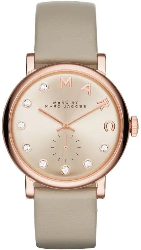 Marc Jacobs Baker Rose Gold Dial Grey Leather Strap Watch for Women - MBM1400 Buy Now By Marc Jacobs