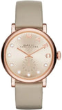 Marc Jacobs Baker Rose Gold Dial Grey Leather Strap Watch for Women - MBM1400