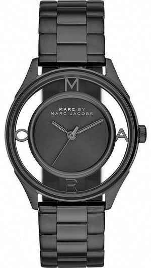Marc Jacobs Tether Transparent Black Dial Black Steel Strap Watch for Women - MBM3419 Buy Now By Marc Jacobs