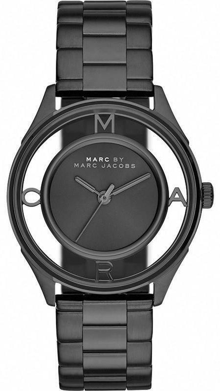 Marc Jacobs Tether Transparent Black Dial Black Steel Strap Watch for Women - MBM3419 Buy Now By Marc Jacobs