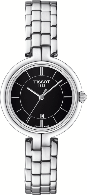 Tissot T Trend Flamingo Black Dial Silver Steel Strap Watch For Women - T094.210.11.051.00 Buy Now By Tissot