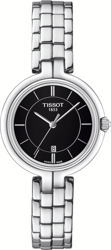 Tissot T Trend Flamingo Black Dial Silver Steel Strap Watch For Women - T094.210.11.051.00 Buy Now By Tissot