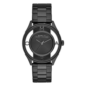 Marc Jacobs Tether Transparent Black Dial Black Steel Strap Watch for Women - MBM3415 Buy Now By Marc Jacobs