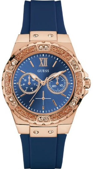 Guess Limelight Blue Dial Blue Silicone Strap Watch For Women - W1053L1 Buy Now By Guess