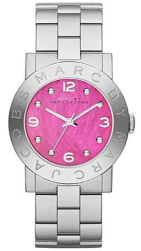 Marc Jacobs Amy Pink Dial Silver Steel Strap Watch for Women - MBM8623 Buy Now By Marc Jacobs