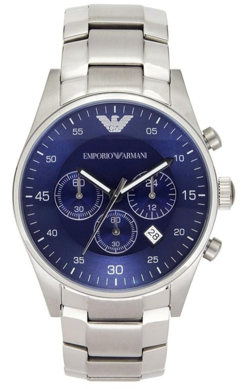 Emporio Armani Sportivo Chronograph Blue Dial Silver Steel Strap Watch For Men - AR5860 Buy Now By Emporio Armani