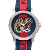 Gucci G Timless Le Marche Des Merveilles Blue & Red Dial Blue & Red Nylon Strap Unisex Watch - YA126495 Buy Now By Gucci