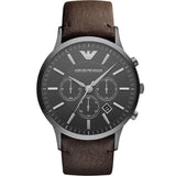 Emporio Armani Sportivo Black Dial Brown Leather Strap Watch For Men - AR2462 Buy Now By Emporio Armani