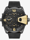 Diesel Uber Chief Two Hand Black Dial Black Leather Strap Watch For Men - DZ7377 Buy Now By Diesel