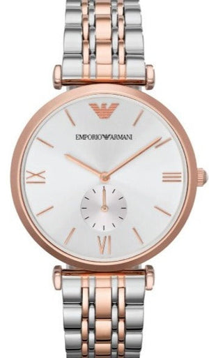 Emporio Armani Retro Silver Dial Two Tone Steel Strap Watch For Men - AR1677 Buy Now By Emporio Armani