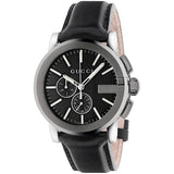 Gucci G Chrono Black Dial Black Leather Strap Watch For Men - YA101205 Buy Now By Gucci