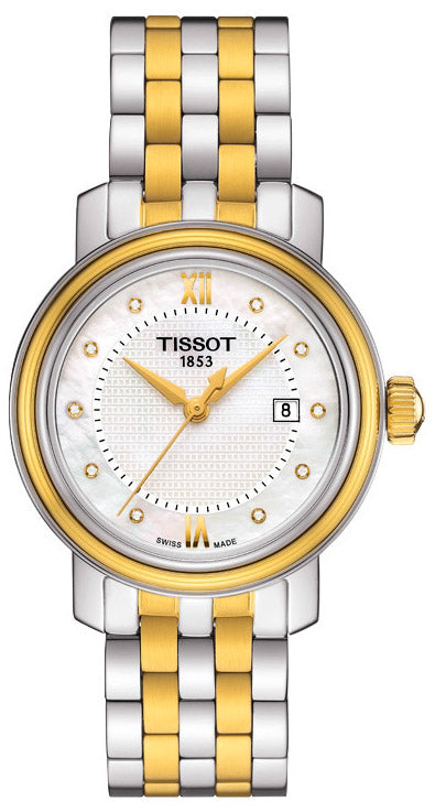Tissot T Classic Bridgeport Mother of Pearl Dial Two Tone Steel Strap Watch For Women - T097.010.22.116.00 Buy Now By Tissot