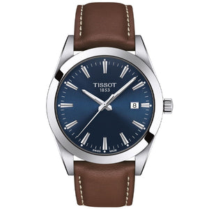 Tissot Gentleman Blue Dial Brown Leather Strap Watch For Men - T127.410.16.041.00 Buy Now By Tissot