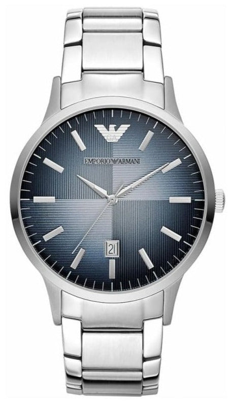 Emporio Armani Renato Blue Dial Silver Steel Strap Watch For Men - AR2472 Buy Now By Emporio Armani