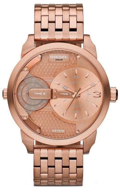 Diesel Mini Daddy Rose Gold Dial Rose Gold Steel Strap Watch For Men - DZ7318 Buy Now By Diesel