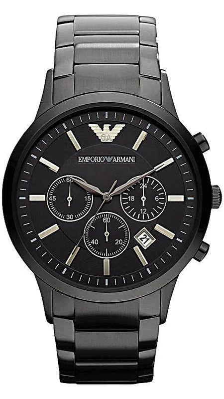 Emporio Armani Ceramica Chronograph Black Dial Black Steel Strap Watch For Men - AR1451 Buy Now By Emporio Armani