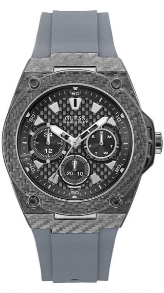Guess Legacy Grey Dial Grey Silicone Strap Watch For Men - W1048G1 Buy Now By Guess