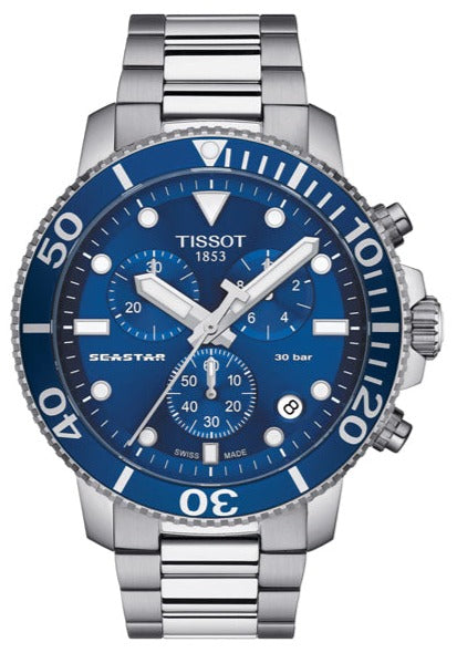 Tissot Seastar 1000 Chronograph Blue Dial Silver Steel Strap Watch For Men - T120.417.11.041.00 Buy Now By Tissot