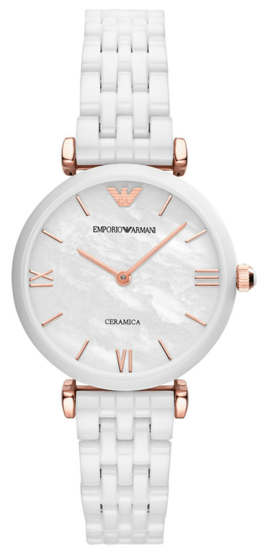 Emporio Armani Ceramica Mother of Pearl Dial White Ceramic Strap Watch For Women - AR1486 Buy Now By Emporio Armani