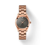 Tissot T Wave Anthracite Dial Rose Gold Steel Strap Watch For Women - T112.210.33.061.00 Buy Now By Tissot